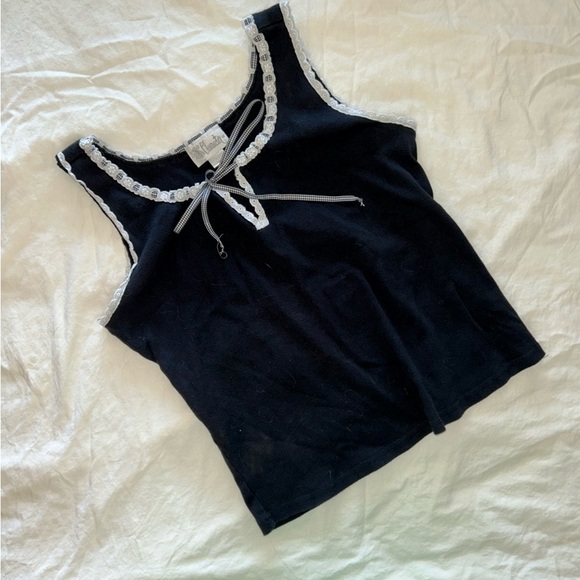 Y2K Mesh Ribbon Tank (S)